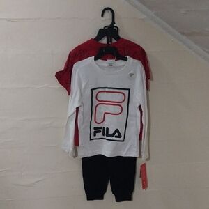 Fila Red and White Kids Outfit
